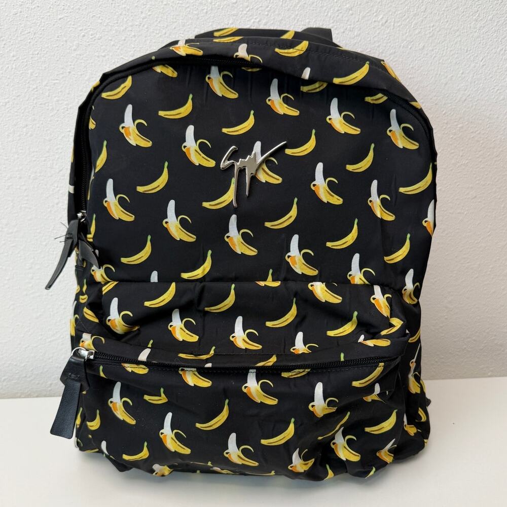 Giuseppe Zanotti Banana Print Nylon Backpack - Authentic Designer Luxury Bag